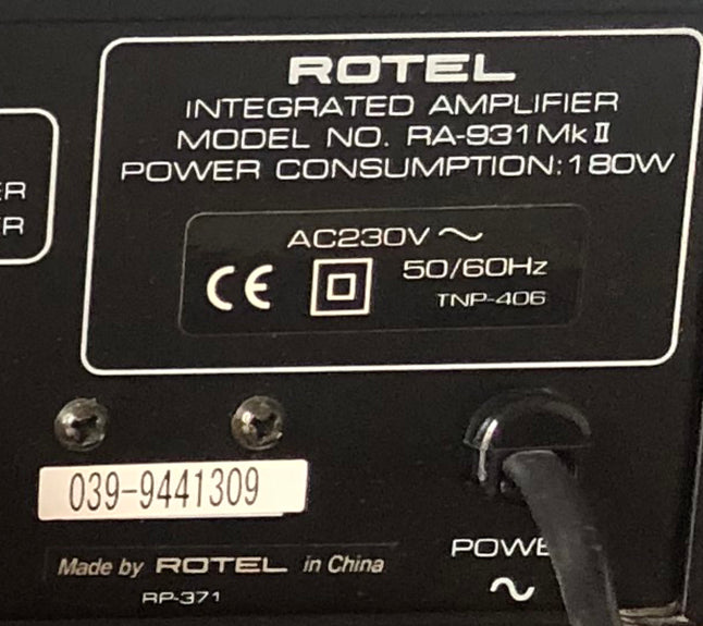 STEREO INTEGRATED AMPLIFIER RA-931 Mk II ROTEL