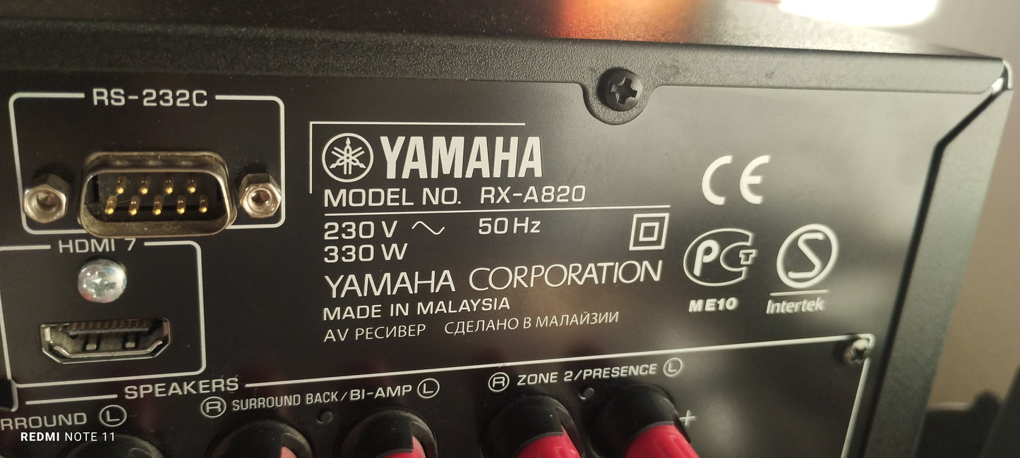 YAMAHA RX-A820 Noir