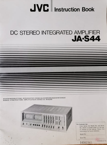 AMPLIFICATEUR JVC JA-S44 STEREO INTEGRATED AMPLIFIER with S.E.A. GRAPHIC EQUALIZER