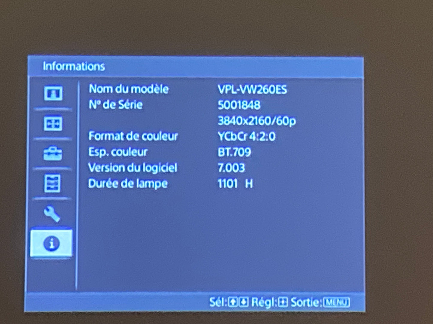 videoprojecteur 4K SONY VPL-VW260ES NOIR